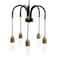 Hello Honey® Robert Stevenson Lighting Harper 19" Black and Brass 5-Light Exposed Bulb 2-Tone Metal Chandelier